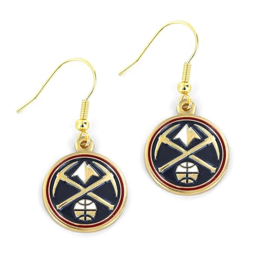 Denver Nuggets Logo Dangler Earrings - Hypoallergenic, 2.5"
