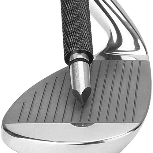Golf Club Groove Sharpener Tool with 6-Tip Cutters - Black