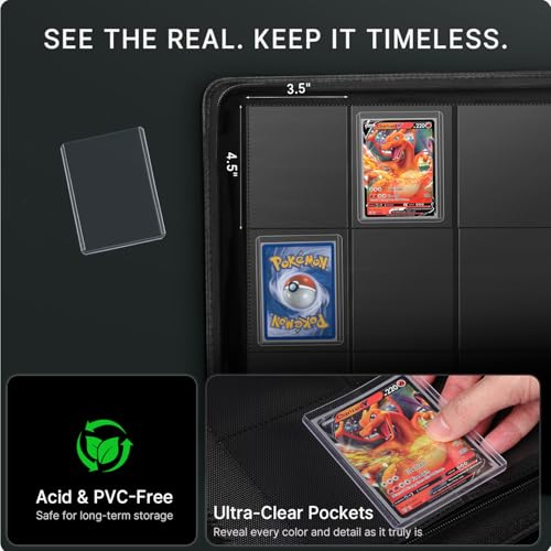 Trading Card Binder with 252 Top Loaders & Sleeves - Protect Your Collection
