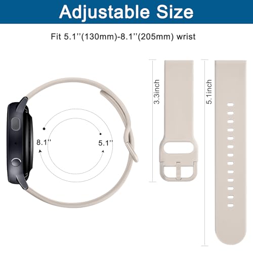 20mm Silicone Bands for Garmin Venu SQ - Smoke Violet, Milk Tea, Starlight