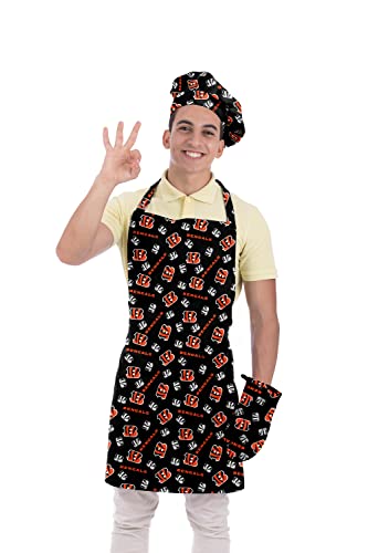 Cincinnati Bengals NFL 3-Piece Chef Set - Apron, Oven Mitt & Hat