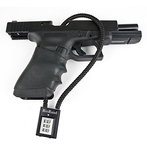 15-Inch Keyless Combination Gun Cable Lock with Reset Screwdriver - Onyx