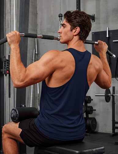 Men's Summer Tank Top XX-Large Navy UPF 80+ Sleeveless Muscle Shirt
