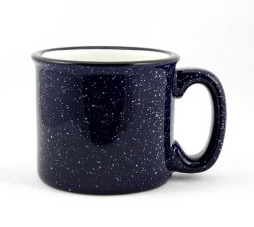 Ceramic Campfire Mug 15oz Cobalt Blue Set of 4 - Durable, Insulated Coffee Cups