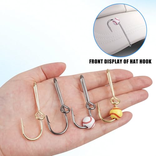 VATEICO Mix Color 10pcs Fishing Hook Hat Pins - Gold & Black Hat Decoration Clips