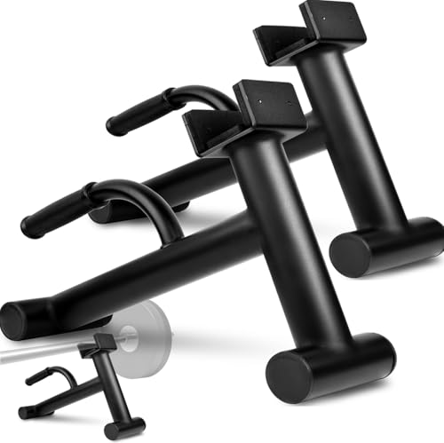 Lovind 2 Pack Deadlift Jack Barbell Stands - Heavy Duty Weightlifting Support for 600lbs Capacity