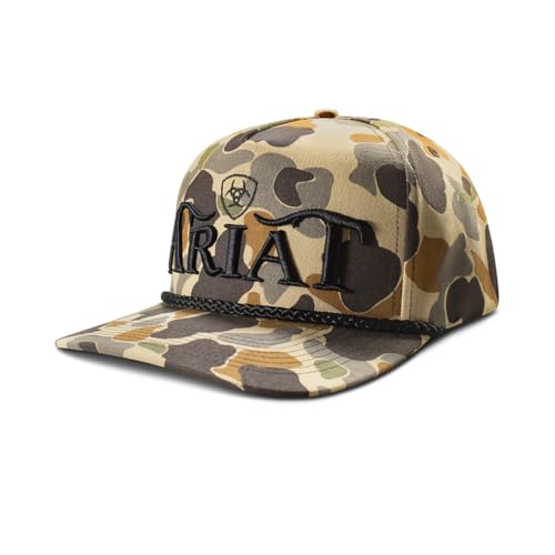 Ariat Men's Camo Embroidered Logo Rope Detail Baseball Cap