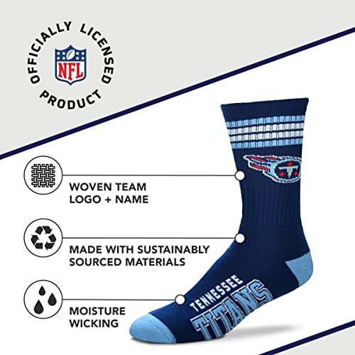 Tennessee Titans Youth Quarter-Length Socks - 4-Stripe Deuce