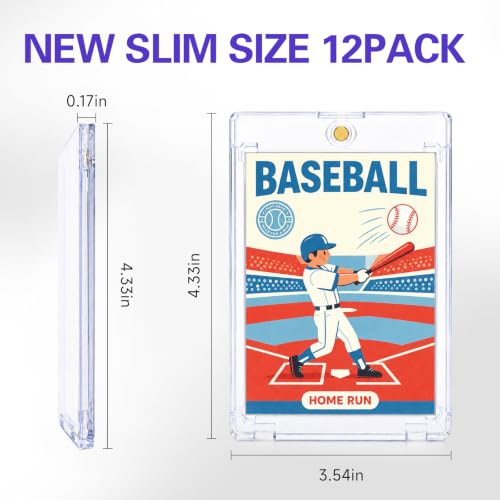 12 Pack Magnetic Card Holders for Trading Cards - Ultra Slim Protection