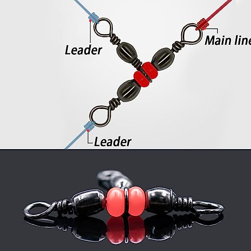 50 Pack Fishing Three Way Swivels - Copper Tackle Connectors