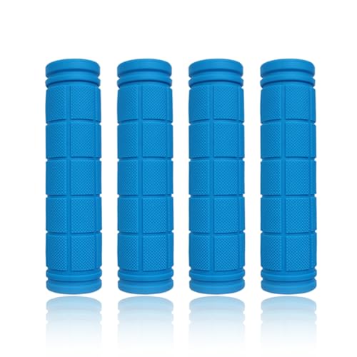 Light Blue Non-Slip Soft Rubber Bike Handle Grips - 4 Pcs