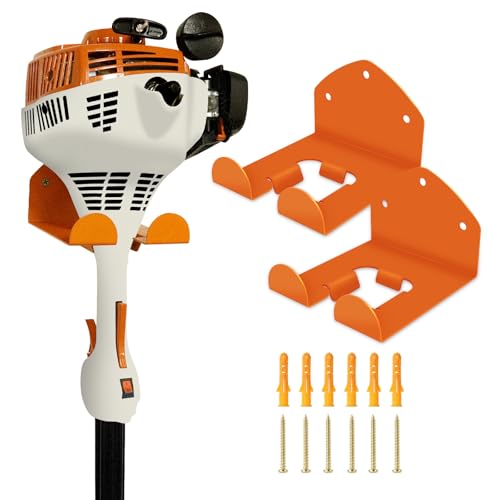 Garage Organization Weed Eater Holder Shed Organizer, Trimmer Rack Garden Power Tool Hanger for Grass Lawn Mower, 2 Pack