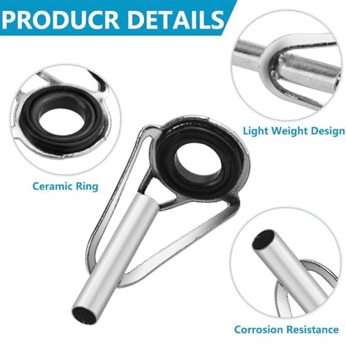 Fishing Rod Tip Repair Kit - 50 Pieces Stainless Steel Ceramic