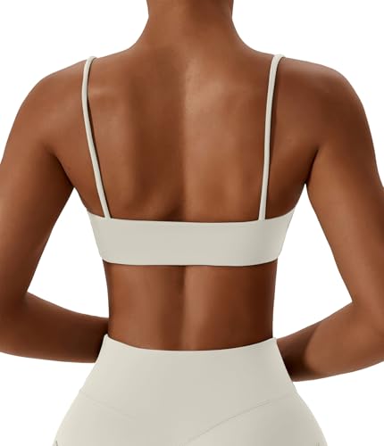 Comper Women's Wirefree Racerback Sports Bra with Removable Pads - Small White