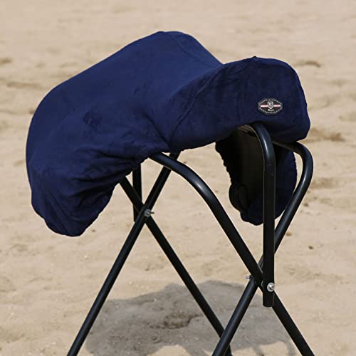 Harrison Howard Fleece Saddle Cover GP/Navy One Size for Dressage & All Purpose Saddles