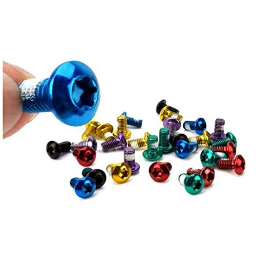 M5x9mm Alloy Steel Bicycle Brake Disc Screws - Red, 12 Pcs