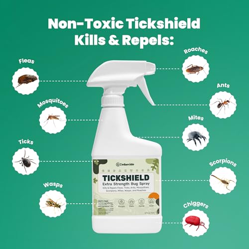 Cedarcide Tickshield Extra Strength Bug Spray for People & Gear 16 Fl Oz