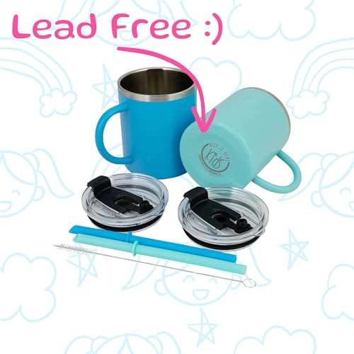 Real Deal Steel Kids Mug Set - Ocean Blue, BPA-Free, Double Wall Insulated