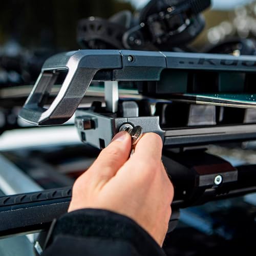 Durable Rooftop Ski & Snowboard Rack - 6 Skis/4 Snowboards, Black Metallic/Gray Anodize