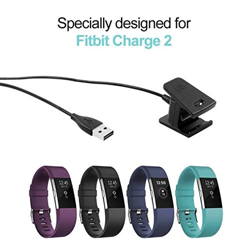 Fitbit Charge 2 Compatible Charging Cable – Replacement USB Charger Cord, Cradle Dock Adapter for Fitbit Charge 2 Heart Rate Fitness Wristband (1-Pack)