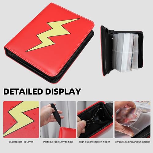 Collectible Trading Card Albums,4 Pocket Binder, 400 Double Sided PU