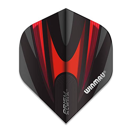 Prism Alpha Standard Dart Flights - Extra Thick 100 Micron - Black & Red