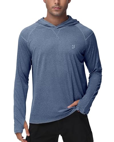 Men's UPF 50+ Long Sleeve Fishing Shirt - UV Sun Protection Hoodie