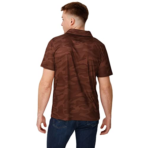 Men's NCAA Team Logo Camo Polyester Short Sleeve Polo Shirt
