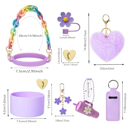 Stanley Cup Accessories Set - Light Purple Handle Strap & Charms