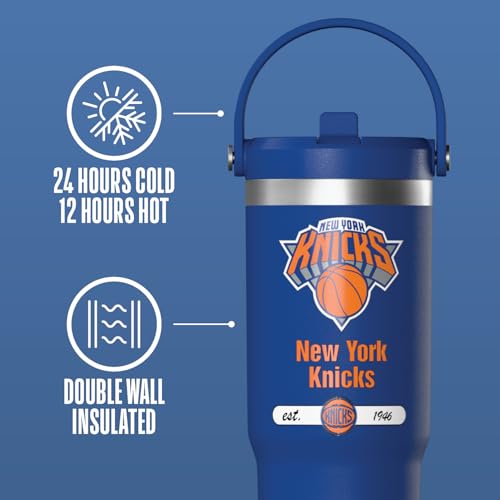 32oz Insulated Travel Tumbler - New York Knicks with Straw Lid