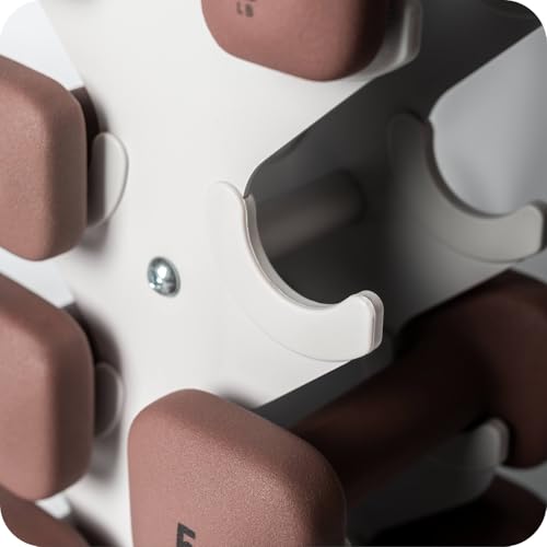 Dumbbell Rack - Sturdy Cast Iron Space-Saving Storage - L/Sandstone
