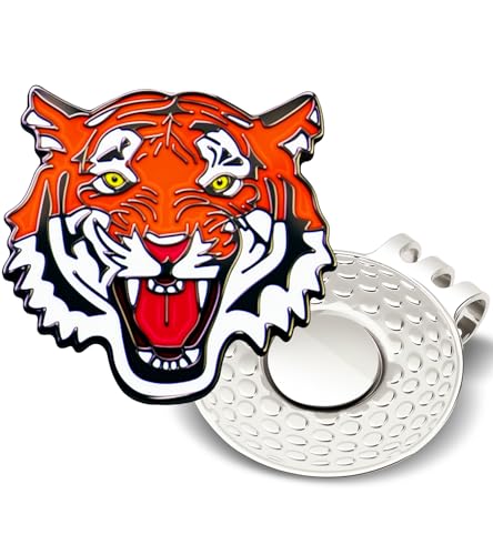Golf Ball Marker with Magnetic Hat Clip - Tiger Design