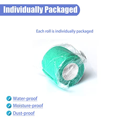 Self Adhesive Bandage Wrap - 2 Inch, 9 Pack, Middle Green