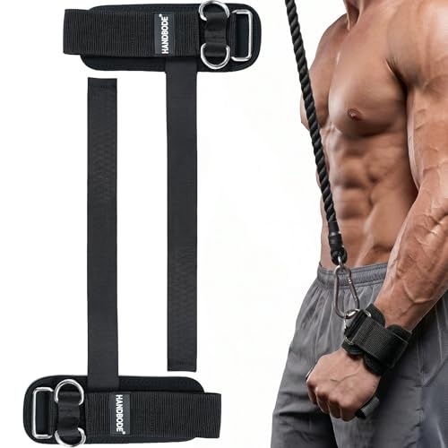 Padded Weightlifting Straps with Double D-Rings - Black Nylon