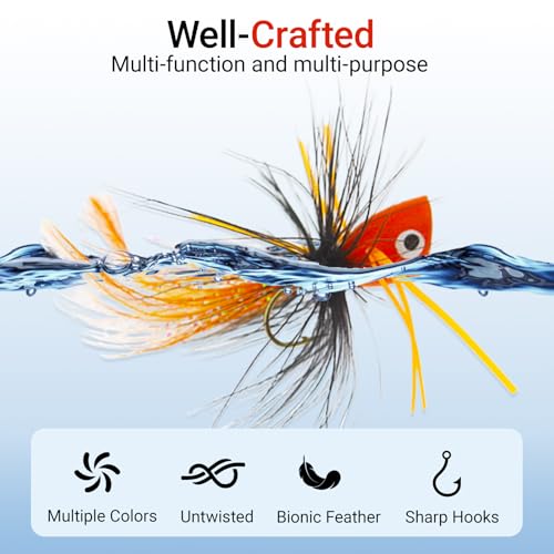 20pcs Fly Fishing Poppers Topwater Lures for Bass & Trout