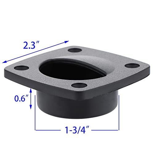 Nylon Square Flush Pull Handle - Marine Grade, Black - 2 Pack