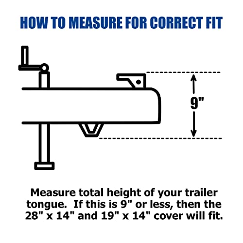 Trailer Tongue Cover - 28" x 14" Waterproof Protection - Black