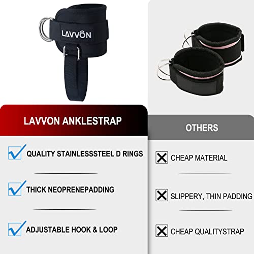 Adjustable Padded Ankle Straps for Cable Machines - Glute Kickback Workout