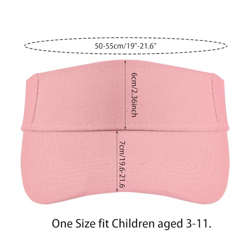 Adjustable Kids Sun Visor Hat - Pink Cotton Sports Cap