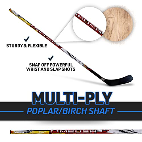 Ambush Junior Street Hockey Stick - 52" Right-Handed - Wood & Fiberglass