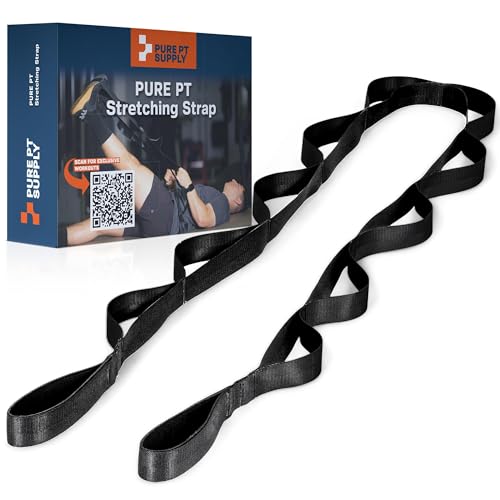 Non-Elastic Stretching Strap with 10 Loops for Flexibility Training