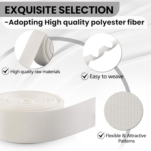 Heavy Duty Polyester Webbing Strap - White, 1" x 10 Yards
