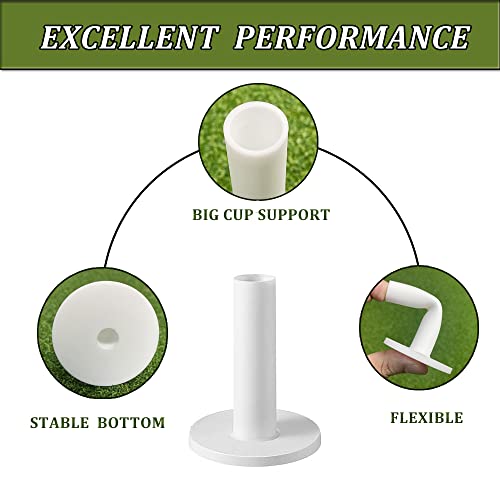 High Performance Rubber Golf Tees Set - 6 Pack 3 1/4" Tee + 1 Ball