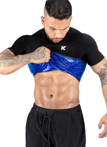 Heat Trapping Sauna Shirt for Men - Compression Sweat Vest, X-Large Black