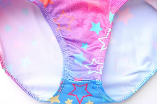 Girls' Adjustable Crossback One-Piece Swimsuit 9-10Y - Colorful Stars