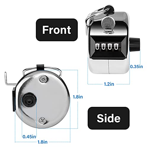 4-Digit Hand Tally Counter - Durable Metal Clicker - 1 Piece