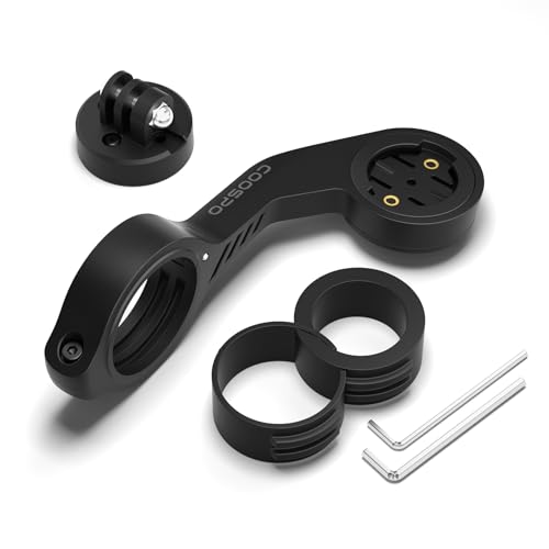 CooSpo MT5S Bike Computer Out Front Mount with Adapter for Garmin & GoPro, 25.4/31.8mm Handlebar