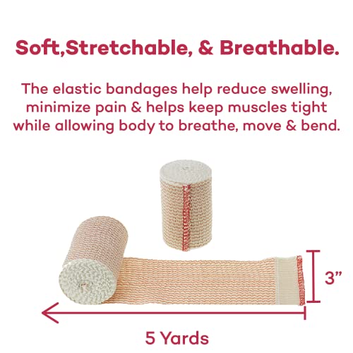 3" Elastic Bandage Wrap with Self-Closure - 10 Count (Pack of 1)