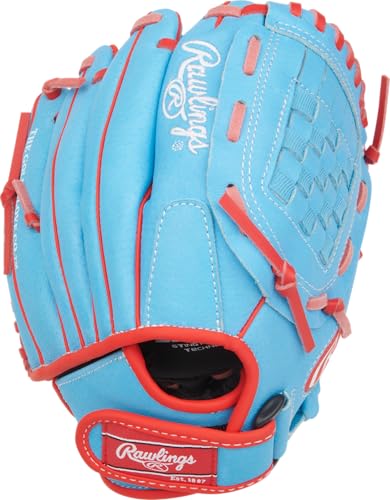 Rawlings Jacob deGrom 10" Youth Baseball Glove - Columbia Blue & Scarlet