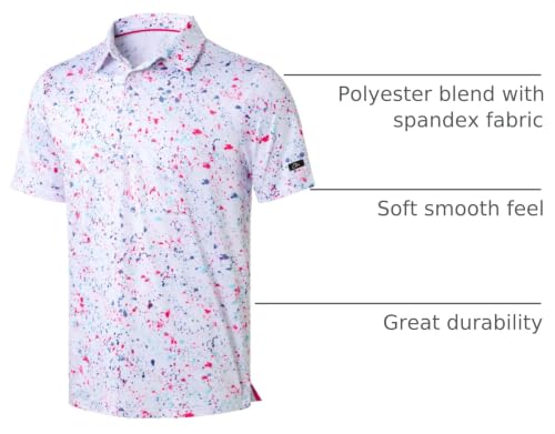 Men's Golf Polo Shirt - Moisture Wicking Short Sleeve Collared